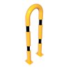 Schake Schutzbügel Ø76 mm, Breite 400 mm, Höhe über Flur 1150mm, gelb / schwarz, zum Aufdübeln