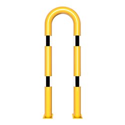 Schake Schutzbügel Ø76 mm, Breite 400 mm, Höhe über Flur 1150mm, gelb / schwarz, zum Aufdübeln