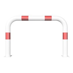 Schake Schutzbügel Ø76 mm, Breite 1000 mm, Höhe über Flur 650mm, weiss / rot, zum Aufdübeln