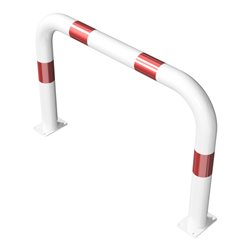 Schake Schutzbügel Ø76 mm, Breite 1000 mm, Höhe über Flur 650mm, weiss / rot, zum Aufdübeln