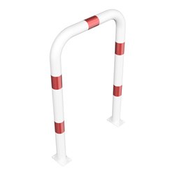 Schake Schutzbügel Ø76 mm, Breite 750 mm, Höhe über Flur 1150mm, weiss / rot, zum Aufdübeln