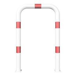 Schake Schutzbügel Ø76 mm, Breite 750 mm, Höhe über Flur 1150mm, weiss / rot, zum Aufdübeln