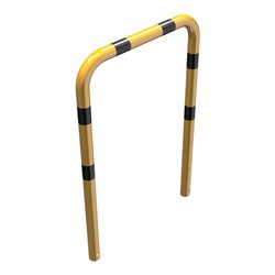 Schake Schutzbügel Ø76 mm, Breite 1000 mm, Höhe über Flur 1150mm, zum Einbetonieren, gelb / schwarz