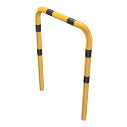 Schake Schutzbügel Ø76 mm, Breite 1000 mm, Höhe über Flur 1150mm, zum Einbetonieren, gelb / schwarz