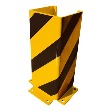 Schake Anfahrschutz, U, Profil Stahlblech 6mm, Höhe 400mm, Schenkellänge 160mm, gelb / schwarz