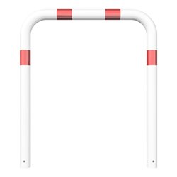 Schake Schutzbügel Ø76 mm, Breite 1000 mm, Höhe über Flur 650mm, zum Einbetonieren, weiß / rot