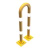 Schake Schutzbügel Ø76 mm, Breite 400 mm, Höhe über Flur 1150 mm, gelb / schwarz, elastisch neigbar + Bodenplatte 220x220mm