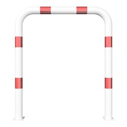 Schake Schutzbügel Ø76 mm, Breite 1000 mm, Höhe über Flur 1150mm, weiss / rot, zum Aufdübeln