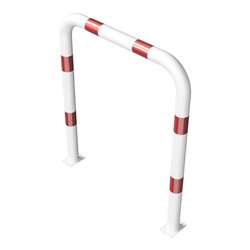 Schake Schutzbügel Ø76 mm, Breite 1000 mm, Höhe über Flur 1150mm, weiss / rot, zum Aufdübeln