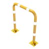 Schake Schutzbügel Ø76 mm, Breite 1000 mm, Höhe über Flur 1150 mm, gelb / schwarz, elastisch neigbar + Bodenplatte 220x220mm