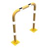 Schake Schutzbügel Ø76 mm, Breite 1000 mm, Höhe über Flur 1150 mm, gelb / schwarz, elastisch neigbar + Bodenplatte 220x220mm