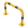 Schake Schutzbügel Ø76 mm, Breite 1000 mm, Höhe über Flur 650mm, gelb / schwarz, abnehmbar + Bodenplatte 160x180mm