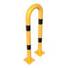 Schake Schutzbügel Ø76 mm, Breite 400 mm, Höhe über Flur 1150mm, gelb / schwarz, abnehmbar + Bodenplatte 160x180mm