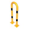 Schake Schutzbügel Ø76 mm, Breite 400 mm, Höhe über Flur 1150mm, gelb / schwarz, abnehmbar + Bodenplatte 160x180mm