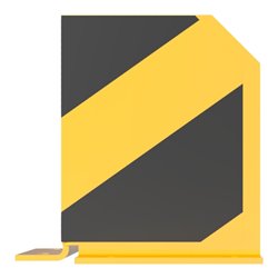 Schake Anfahrschutzwinkel, standard Stahlblech 5mm, gelb, beschichtet, + schwarzen Streifen, Schenkellänge 160mm, Höhe 200mm