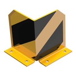 Schake Anfahrschutzwinkel, standard Stahlblech 5mm, gelb, beschichtet, + schwarzen Streifen, Schenkellänge 160mm, Höhe 200mm
