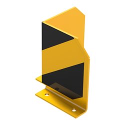 Schake Anfahrschutzwinkel, standard Stahlblech 5mm, gelb, beschichtet, + schwarzen Streifen, Schenkellänge 160mm, Höhe 200mm
