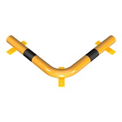 Schake Eckrammschutz 90°, Stahlrundrohr Ø 76mm, + schwarzen Streifen, Schenkellänge 700 mm, Höhe 86 mm