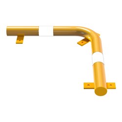 Schake Eckrammschutz 90°, Stahlrundrohr Ø 76mm, + schwarzen Streifen, Schenkellänge 700 mm, Höhe 86 mm