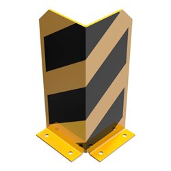 Schake Anfahrschutzwinkel, standard Stahlblech 5mm, gelb, beschichtet, + schwarzen Streifen (Folie beigelegt), Schenkellänge 160