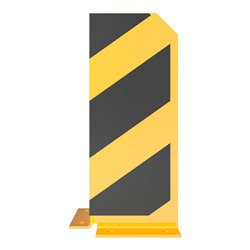 Schake Anfahrschutzwinkel, standard Stahlblech 5mm, gelb, beschichtet, + schwarzen Streifen (Folie beigelegt), Schenkellänge 160