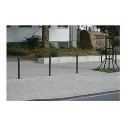 Schake Absperrstilpfosten Typ 479B, ortsfest, zum Einbetonieren, Ø 76mm + Zierringen, beschichtet,