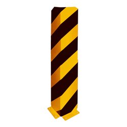 Schake Anfahrschutzwinkel, standard Stahlblech 5mm, gelb, beschichtet, + schwarzen Streifen (Folie beigelegt), Schenkellänge 160