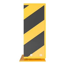 Schake Anfahrschutz, elastisch Stahlblech 6mm stark, gelb, beschichtet, + schwarzen Streifen, zum Aufdüben Höhe: 400 mm Schenkel