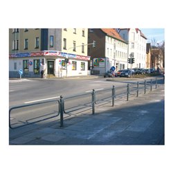 Schake Absperrstilpfosten für Rahmenelement Typ 478B, ortsfest, zum Einbetonieren, Ø 76mm + Kugelkopf, beschichtet, + 4 Anschlus