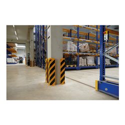 Schake Anfahrschutz, Winkel Stahlblech 6mm, Höhe 1200mm, Schenkellänge 160mm, gelb / schwarz