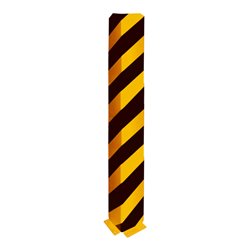 Schake Anfahrschutzwinkel, standard Stahlblech 5mm, gelb, beschichtet, + schwarzen Streifen (Folie beigelegt), Schenkellänge 160