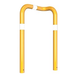 Schake Rammschutzbügel Einseitig, vertiefte Ausführung Gesamttiefe: ca. 350 mm Einseitig rechts gelb/schwarz Breite: 600 mm, Höh