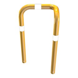 Schake Rammschutzbügel Einseitig, vertiefte Ausführung Gesamttiefe: ca. 350 mm Einseitig rechts gelb/schwarz Breite: 600 mm, Höh