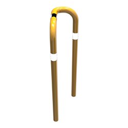 Schake Rammschutzbügel Einseitig, vertiefte Ausführung Gesamttiefe: ca. 350 mm Einseitig rechts gelb/schwarz Breite: 600 mm, Höh