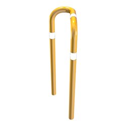 Schake Rammschutzbügel Einseitig, vertiefte Ausführung Gesamttiefe: ca. 260 mm Einseitig links gelb/schwarz Breite: 600 mm, Höhe