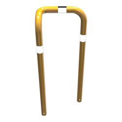 Schake Rammschutzbügel Einseitig, vertiefte Ausführung Gesamttiefe: ca. 260 mm Einseitig links gelb/schwarz Breite: 600 mm, Höhe