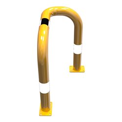 Schake Rammschutzbügel Einseitig, vertiefte Ausführung Gesamttiefe: ca. 350 mm Einseitig rechts gelb/schwarz Breite: 600 mm, Höh