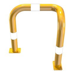 Schake Rammschutzbügel Einseitig, vertiefte Ausführung Gesamttiefe: ca. 350 mm Einseitig rechts gelb/schwarz Breite: 600 mm, Höh