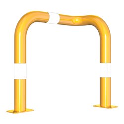 Schake Rammschutzbügel Einseitig, vertiefte Ausführung Gesamttiefe: ca. 350 mm Einseitig rechts gelb/schwarz Breite: 600 mm, Höh