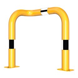 Schake Rammschutzbügel Einseitig, vertiefte Ausführung Gesamttiefe: ca. 350 mm Einseitig links gelb/schwarz Breite: 600 mm, Höhe