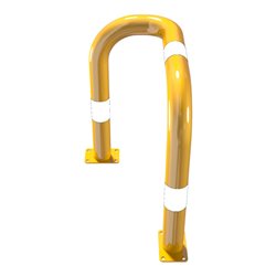 Schake Rammschutzbügel Einseitig, vertiefte Ausführung Gesamttiefe: ca. 350 mm Einseitig links gelb/schwarz Breite: 600 mm, Höhe