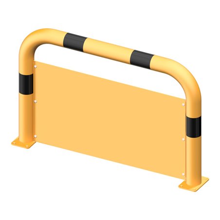 Schake Schutzbügel + Unterfahrschutz Ø76 mm, Breite 1000 mm, Höhe über Flur 650mm, gelb / schwarz, zum Aufdübeln