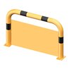 Schake Schutzbügel + Unterfahrschutz Ø76 mm, Breite 1000 mm, Höhe über Flur 650mm, gelb / schwarz, zum Aufdübeln