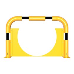 Schake Schutzbügel + Unterfahrschutz Ø76 mm, Breite 1000 mm, Höhe über Flur 650mm, gelb / schwarz, zum Aufdübeln