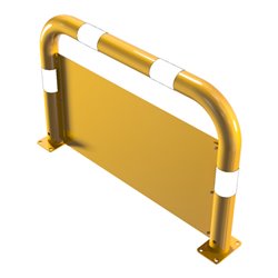 Schake Schutzbügel + Unterfahrschutz Ø76 mm, Breite 1000 mm, Höhe über Flur 650mm, gelb / schwarz, zum Aufdübeln