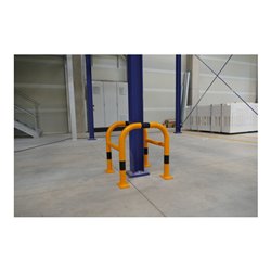 Schake Schutzbügel + Unterfahrschutz Ø76 mm, Breite 1000 mm, Höhe über Flur 650mm, gelb / schwarz, zum Aufdübeln