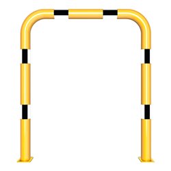 Schake Schutzbügel Ø76 mm, Breite 1000 mm, Höhe über Flur 1150mm, gelb / schwarz, zum Aufdübeln