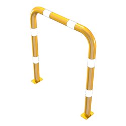 Schake Schutzbügel Ø76 mm, Breite 1000 mm, Höhe über Flur 1150mm, gelb / schwarz, zum Aufdübeln