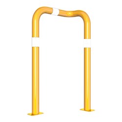 Schake Rammschutzbügel Einseitig, vertiefte Ausführung Gesamttiefe: ca. 350 mm Einseitig rechts gelb/schwarz Breite: 600 mm, Höh