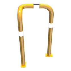 Schake Rammschutzbügel Einseitig, vertiefte Ausführung Gesamttiefe: ca. 260 mm Einseitig links gelb/schwarz Breite: 600 mm, Höhe